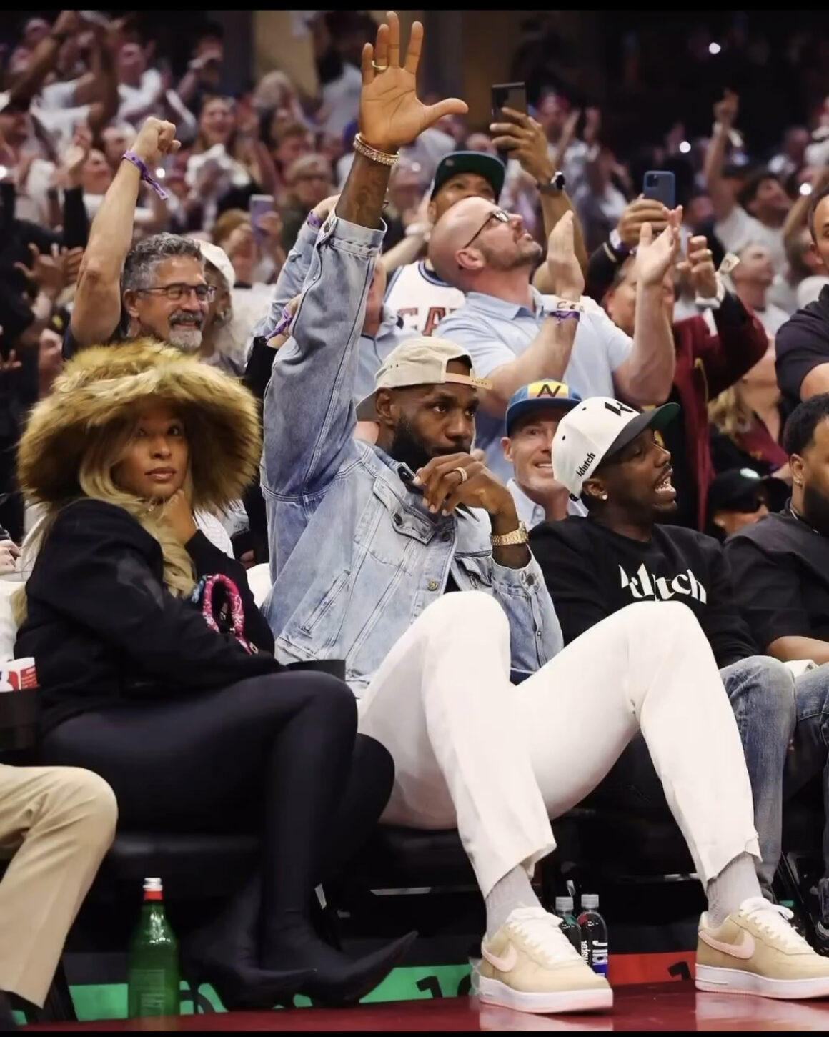 style-bomb-equipment:-you-ask,-we-reply!-savannah-james-attended-the-nba-playoffs-with-lebron-james-in-a-$160-brown-tyler-lambert-furry-bucket-hat